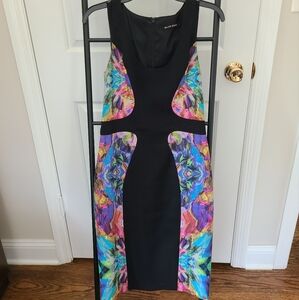 Black Halo Abstract Body Hugging Dress